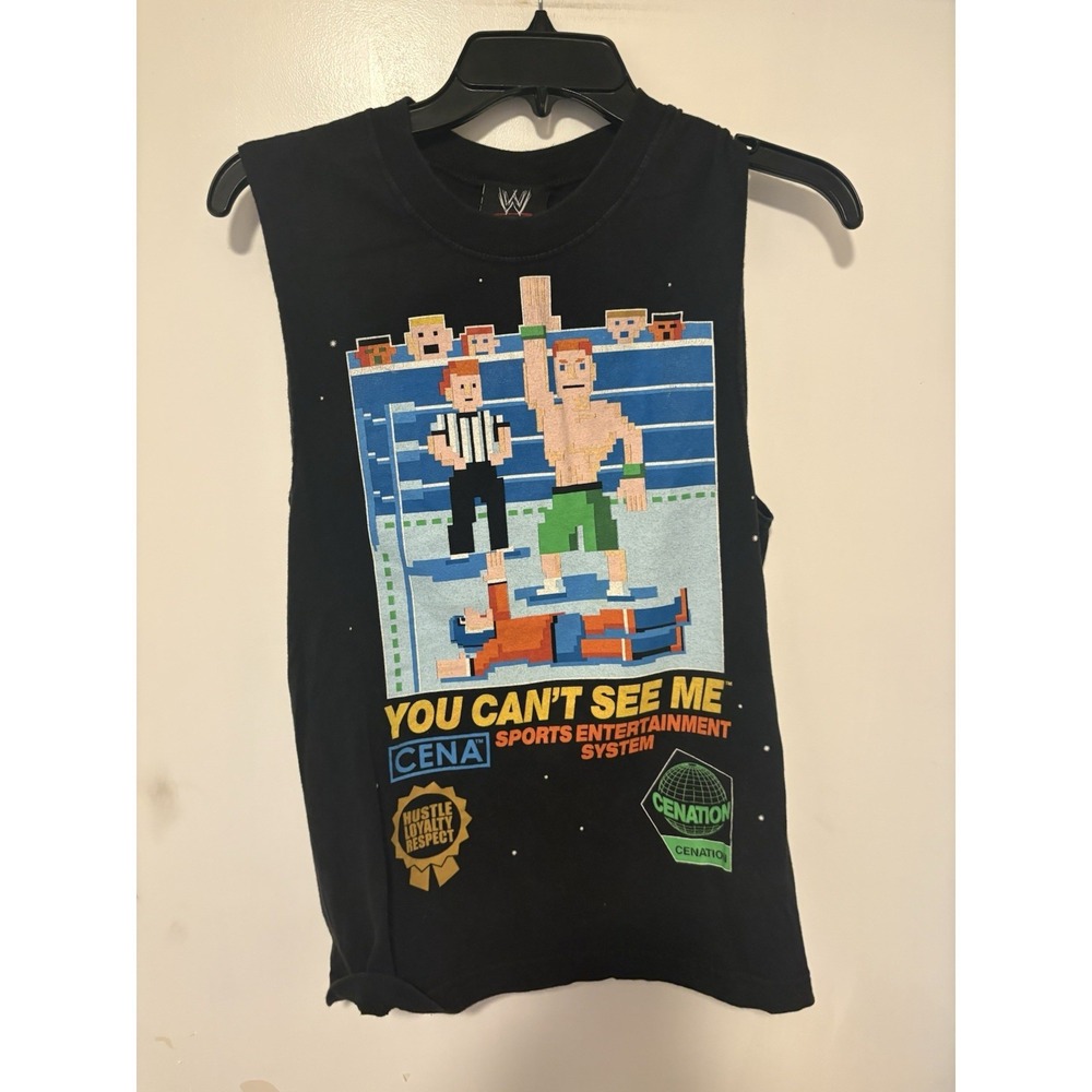 WWE John Cena 8 Bit Sleeveless T-shirt Size S